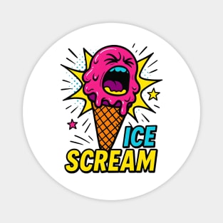 Ice Scream Funny Comic-Style Summer Gift Magnet